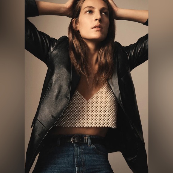 NWOT Mangofaux pearl top - Picture 2 of 6